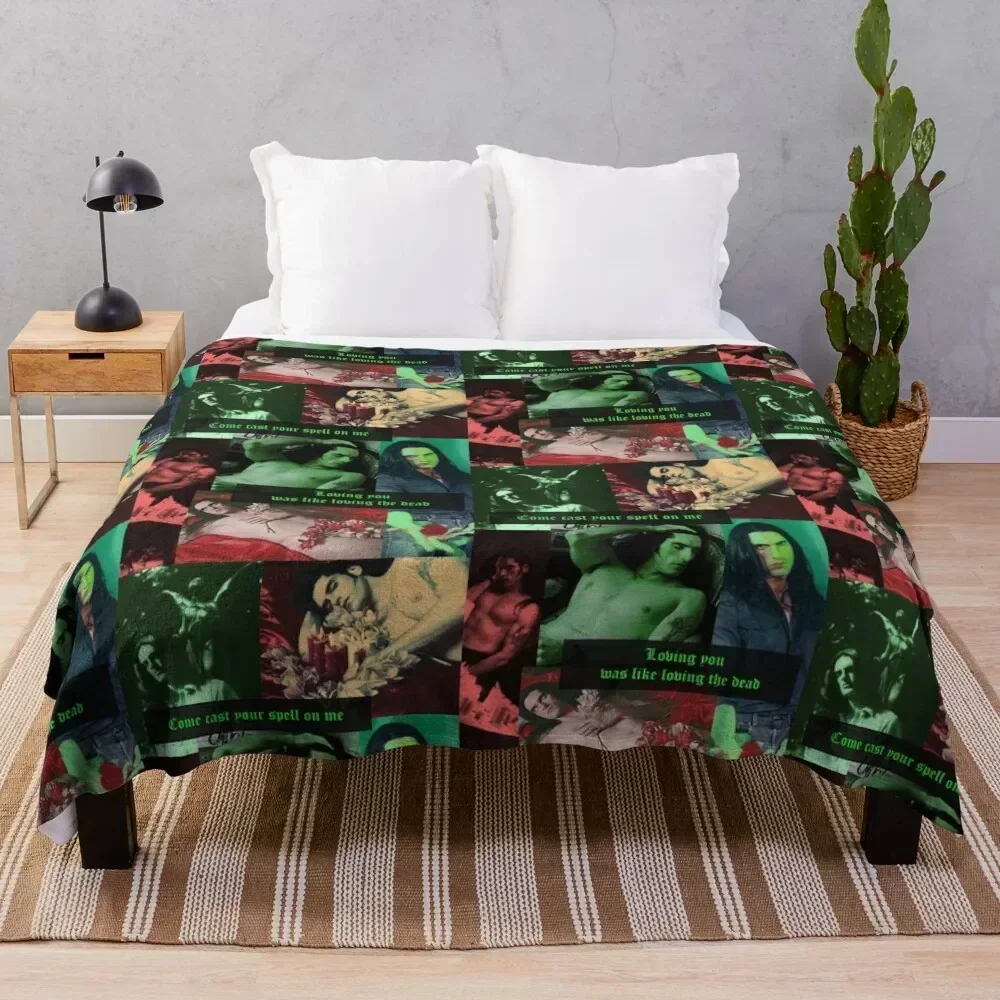 

Peter Steele Dark Goth Collage Edit Throw Blanket Sofa Quilt Picnic Blankets