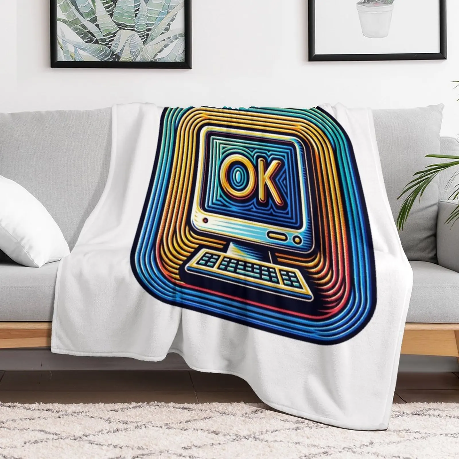 

Ok Computer Throw Blanket For Sofa Thin Designers Quilt Custom Blankets