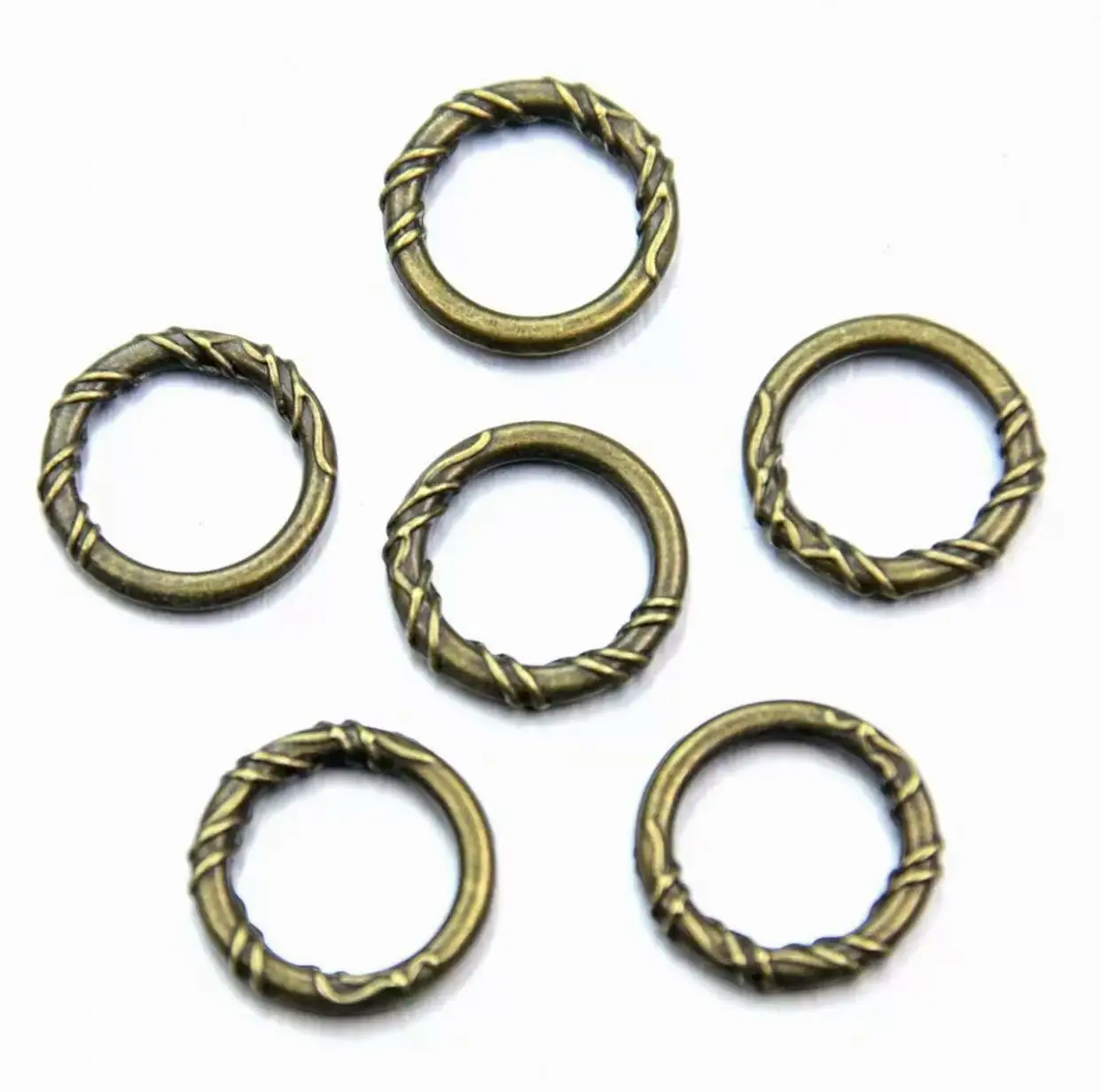 

50pcs 13mm Vintage ring charms for handmade accessories Zinc alloy metal HW3575