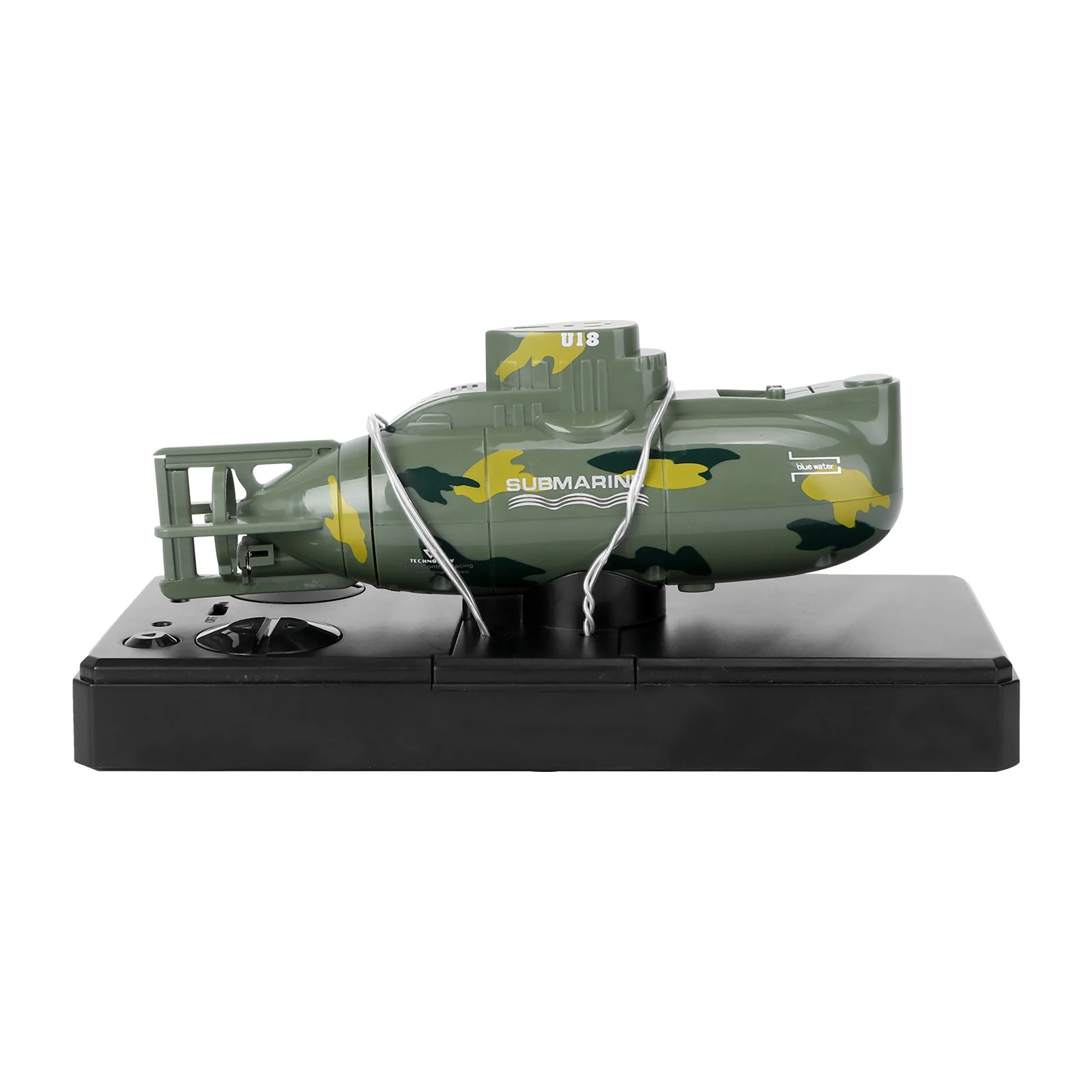 RC Submarine Mini Boat 37V Plastic Mini Submarine Boat RC Toy Boat Waterproof Diving Gift for Kids (Dark Green)