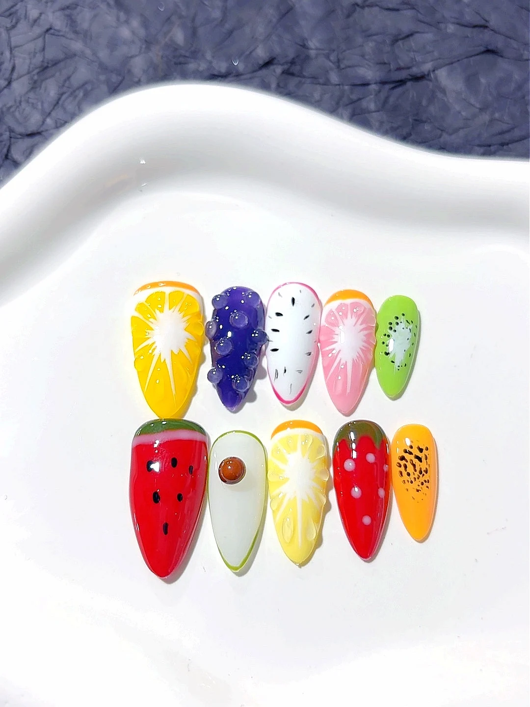 

Colorful Almond Fashion Nail Art (D273)