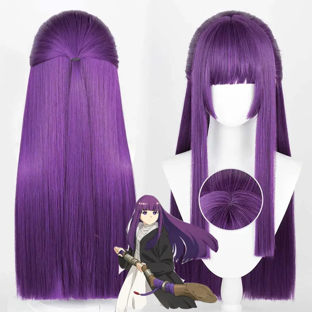 Peluca de fantasía de helecho, pelo sintético resistente al calor, 80cm, Anime, Sousou, No Frieren, accesorios para fiesta de Carnaval y Halloween