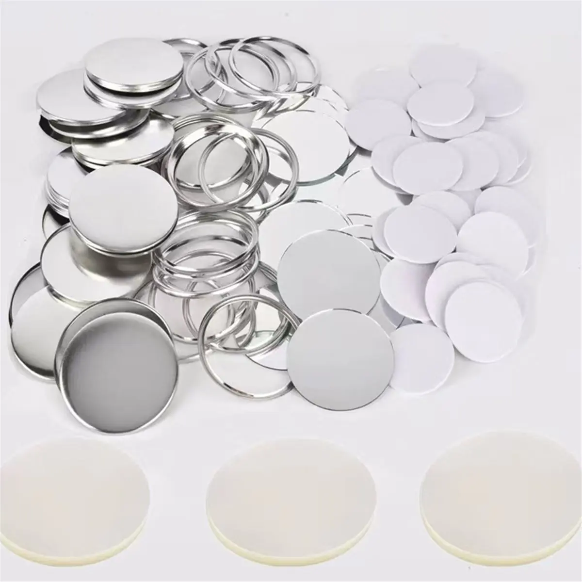 100pcs 58mm Blank Material DIY Kits - Fridge Magnets, Whiteboard Stickers, Mirror
