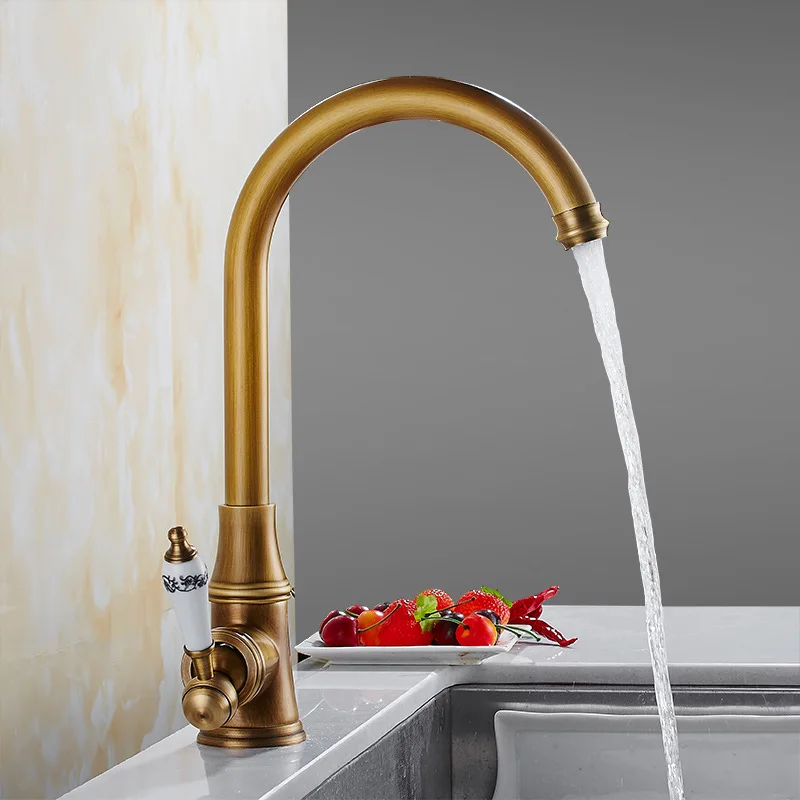 Tuqiu Kitchen Faucet 360 Swivel Rotating Sink Faucet Mixer Tap Fashion Brass Bink Faucet Copper Hot And cold Sink Tap