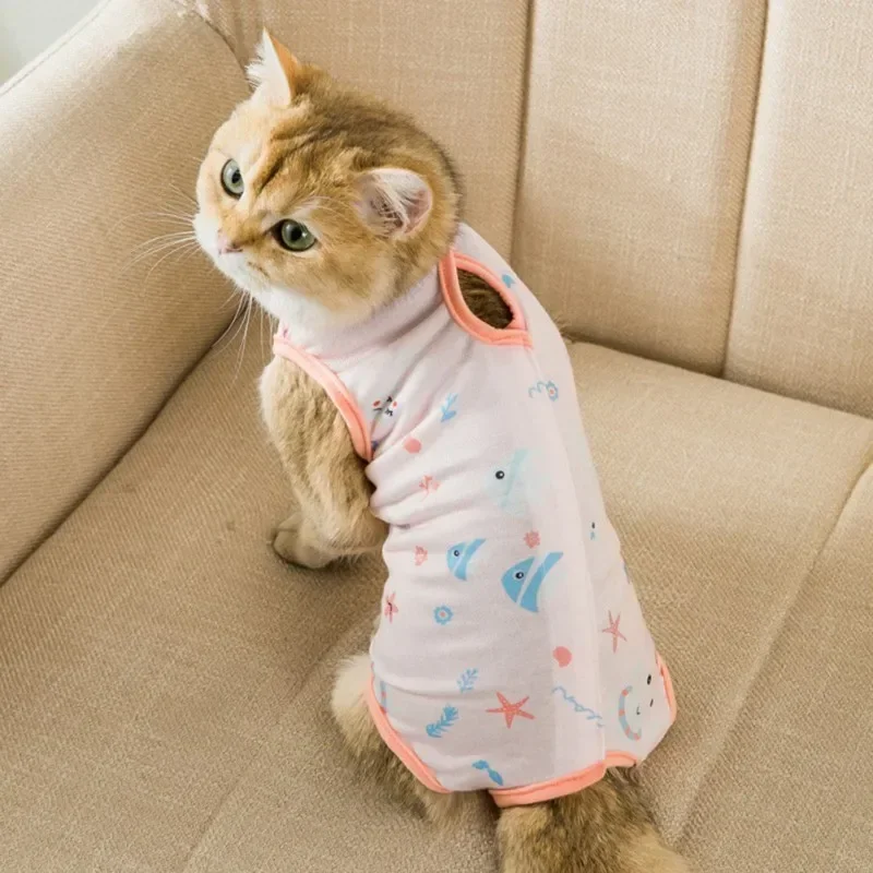 Pet Cat Clothes Breathable Jumpsuits Clothing Dog Wound Anti-mite Sterilization Surgical Recovery  Anti Licking Wounds Suits