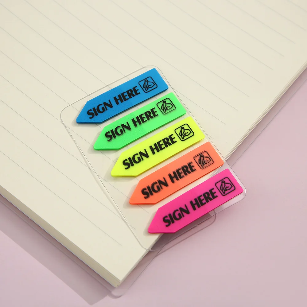 1200 Sheets of 'Sign Here' Sticky Note Paper - Transparent Color Index Label, for Contracts and Documents Strong Adhesive Reusab