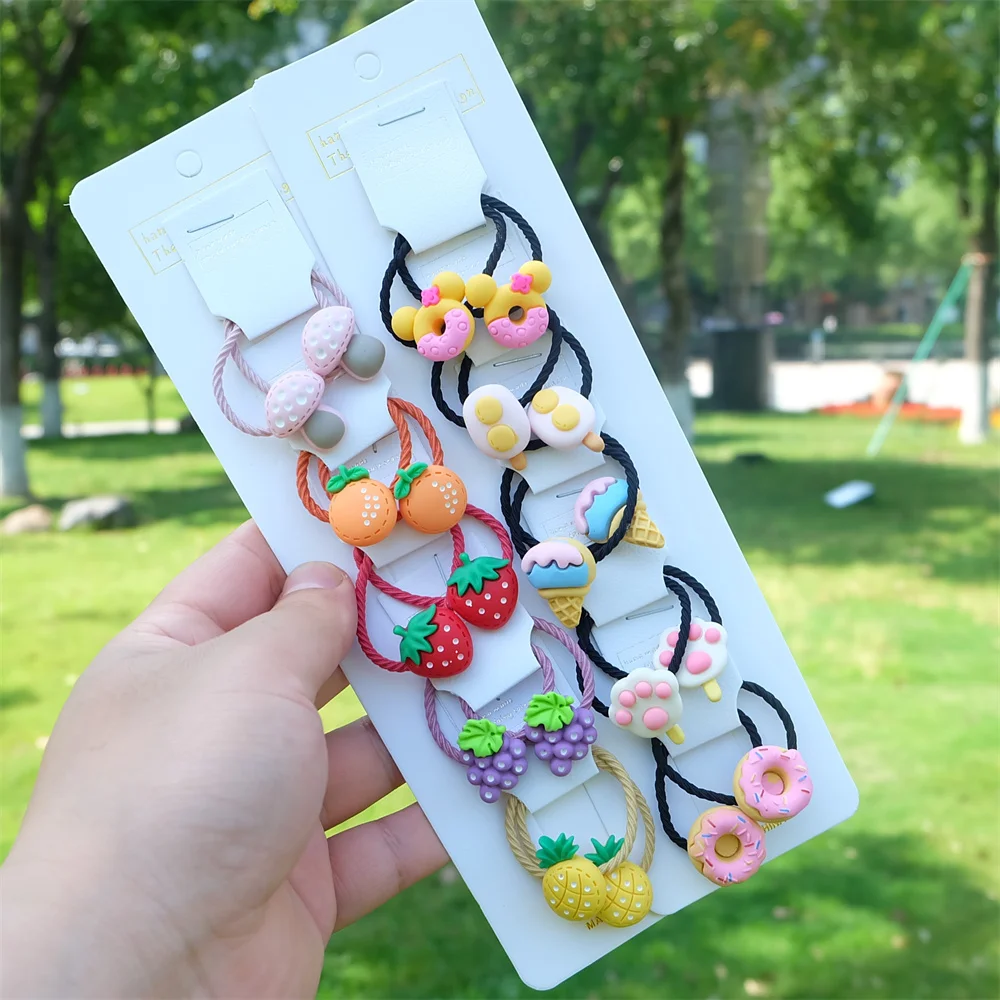 Auf Verkauf Kinder Cartoon Haars eil elastische Haare Gummibänder Zubehör Baby Mädchen Haar gummi Scrunchie süße Kopf bedeckung – Detail 13