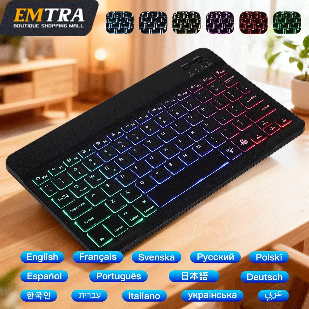 

Bluetooth-клавиатура с подсветкой для iPad 10-го поколения iPad Pro 13 12 11 9 8-дюймовый iPad Air 13 11-й iPad Mini Samsung Xiaomi Tablets