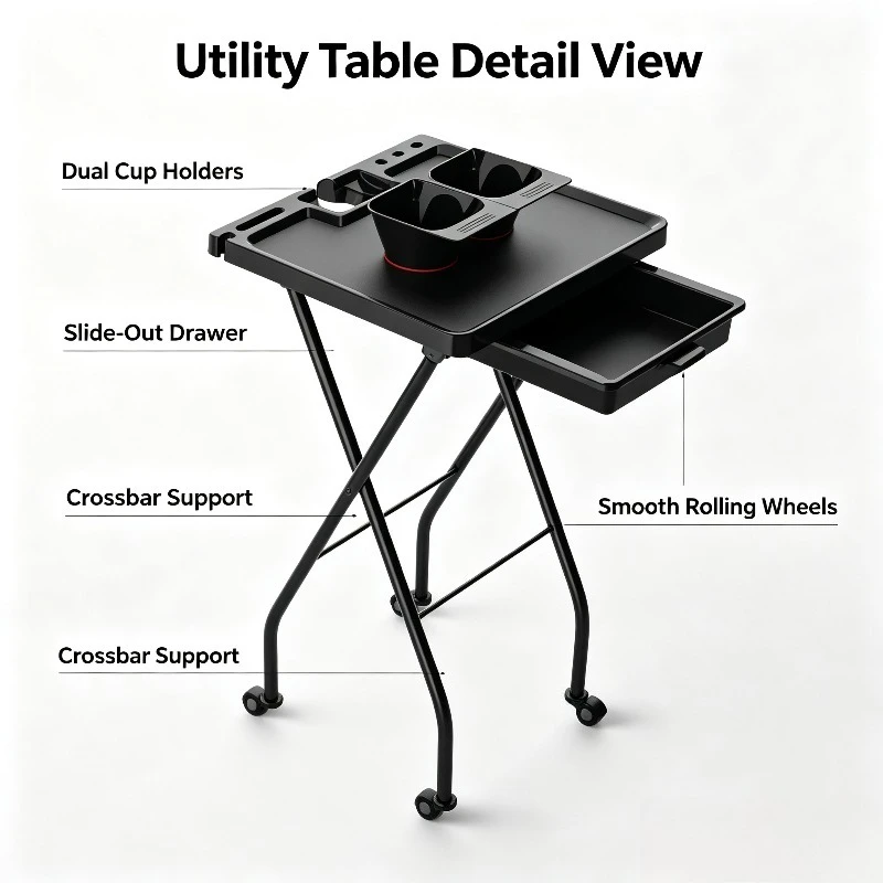 Foldable Storage Salon Trolley Multi-Function Barber Cart Special For Hair Dye Perm Beauty Salon Hairdressing Equipment