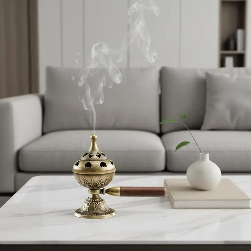 Rotating Handheld Stove Incense Burner No Sticky Powder Pear Account Incense Pan Fragrance Long-lasting Incense Burner - New