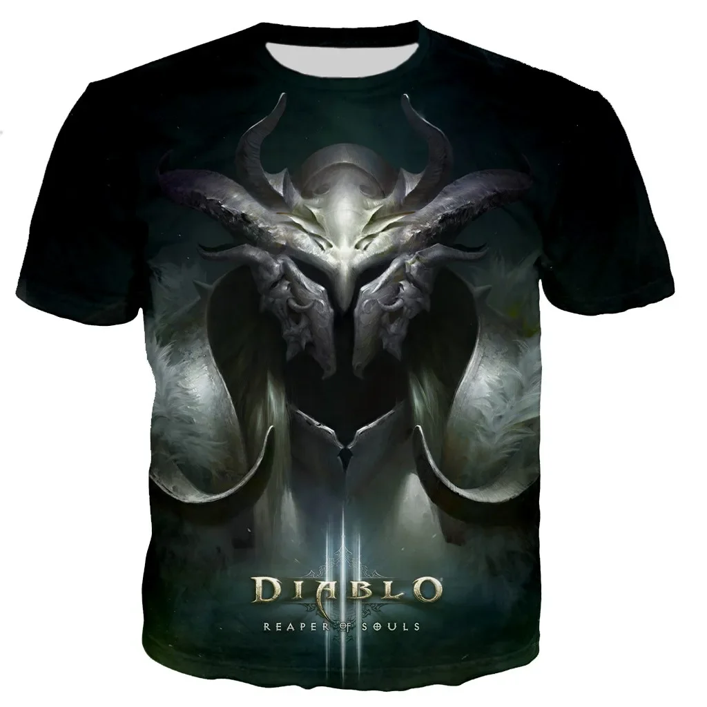 Diablo 3 Reaper of Soul 4 3D Print T-shirts Men Woman Short Sleeve Tees Streetwear Harajuku Oversized T Shirt Kids Tops Clothing