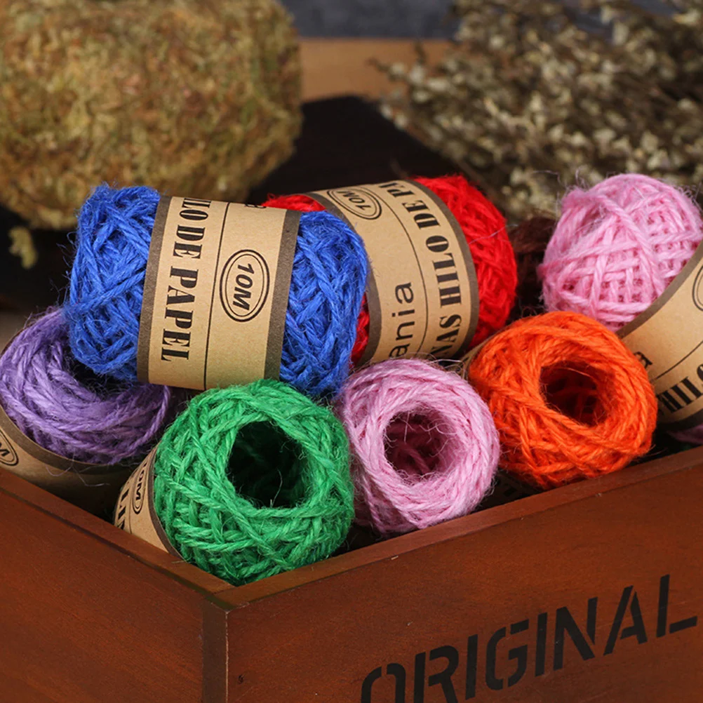 

1 Box Colored Hemp Rope Multipurpose Jute Twine 24 Rolls Creative DIY Crafts Scrapbooking Gift Decor Colored Rope