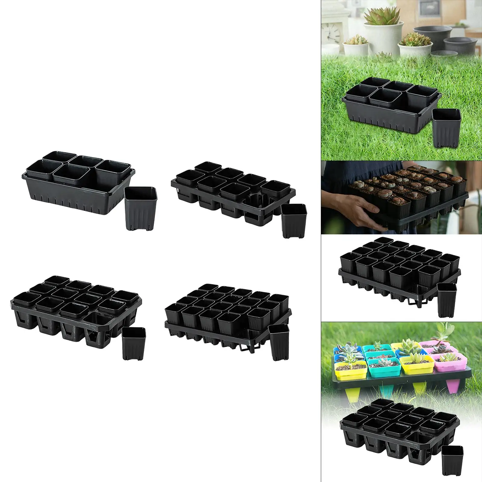 Seedling Pot Plant Holder Plant Container Outdoor Indoor Planter Box Gardening Nursery Pot for Office Deck Kitchen Patio