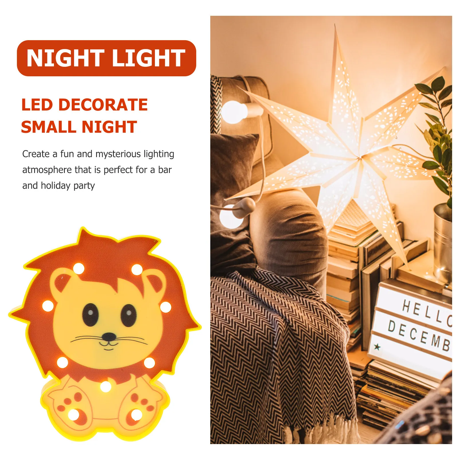 

Очаровательный маленький ночник в форме льва из АБС-пластика, светодиодный светильник-украшение для детской спальни, подарок для детей