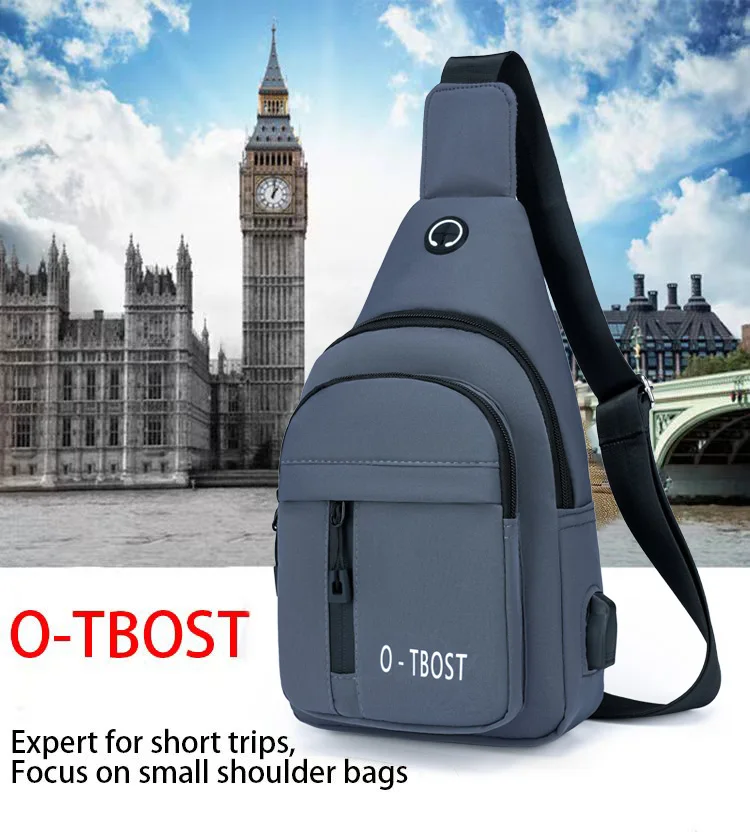 Chest Bag, Men\'s New Casual Trend, Business Shoulder Bag, Fashionable And Versatile Multi-Layer Waterproof Outdoor Crossbody Bag