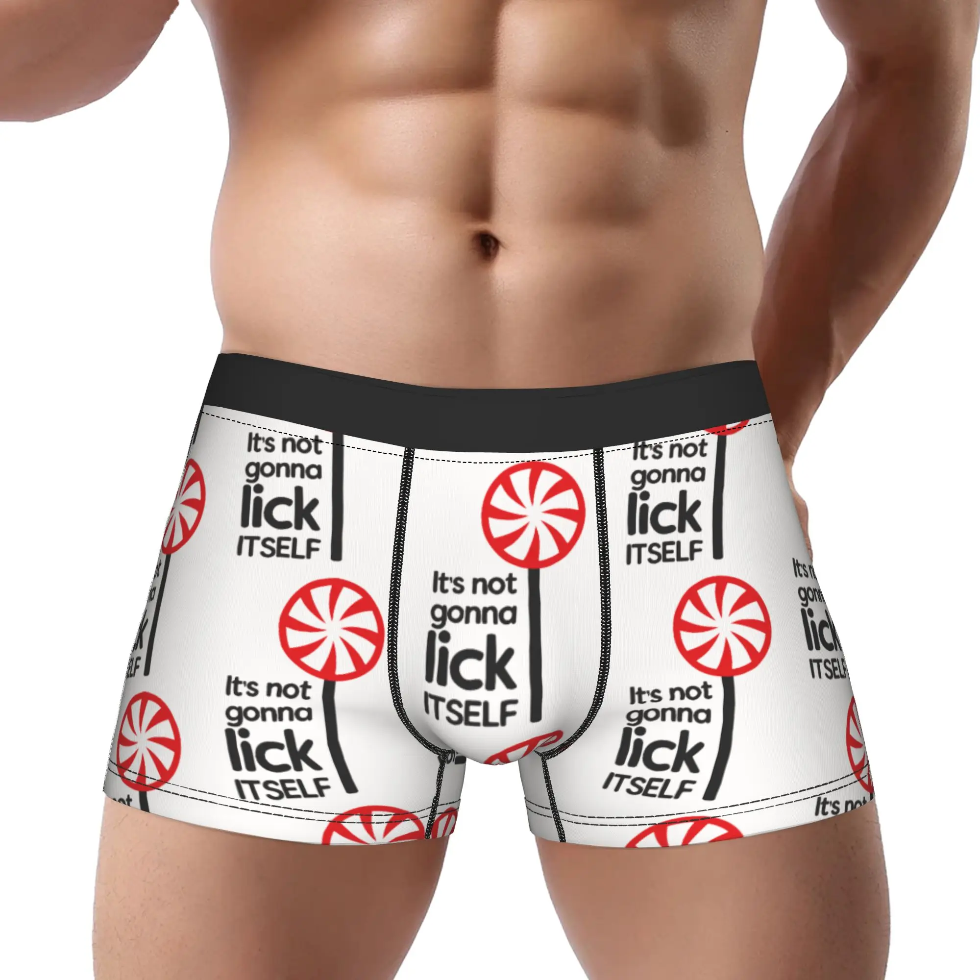 

Мужские трусы-боксеры из полиэстера с принтом: «Не будем лизать себя»