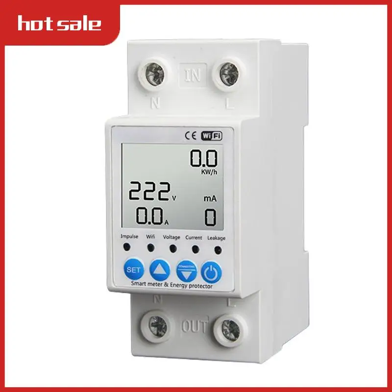 2P Tuya Wifi Intelligent Leakage Protecting Switch 63A Current Voltage Monitoring Circuit Breaker Timer Power Meter Durable
