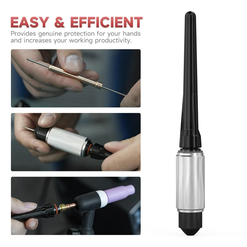 TIG Tungsten Manual Sharpener Holder TIG Collet And Long Back Cup TIG Grinding Set For 1/16Inch 3/32Inch 1/8Inch