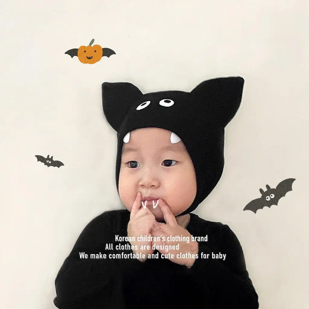 Umorden Korea Style Cute Black Bat Costume for Toddler Infant Baby 6-36M 1-3T Unisex Shirt Pants Set Halloween Fantasia Clothes