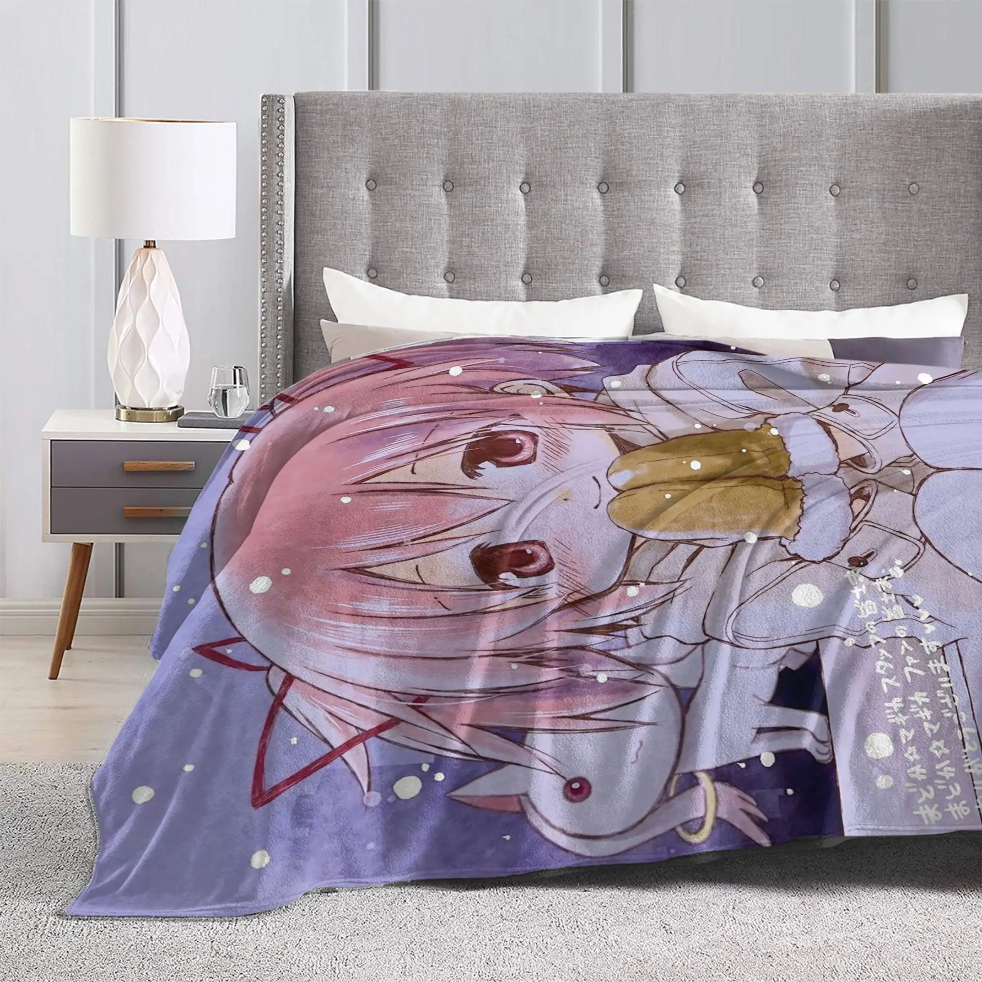 Puella Magi Madokas Magica Blankets Anime Kaname Flannel Awesome Warm Throw Blankets for Home Restaurant Textile Decor