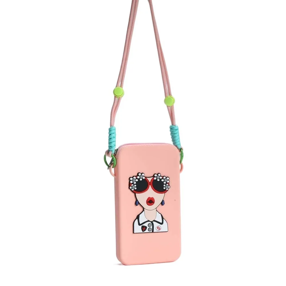 

Anti-lost Hanging Neck Phone Bag Adjustable Creative Silicone Crossbody Wallet Simple Ethnic Style Zipper Soft Shoulder Case