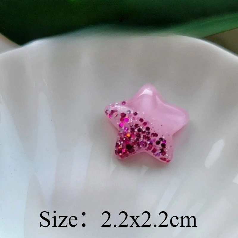 1PC Heart Star Resin Accessories Classic DIY Patches Decorations for Hair Clip Phone Case Handmade Craft Materials Creative Gift