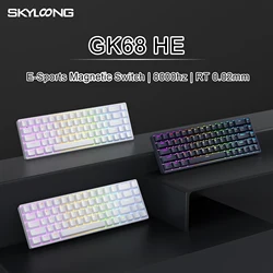 SKYLONG GK68 HE Mechanical Keyboard Gateron Magnetic Switch RT0.02 RGB Backlight PBTKeycap 8000Hz USB Gaming Mechanical Keyboard