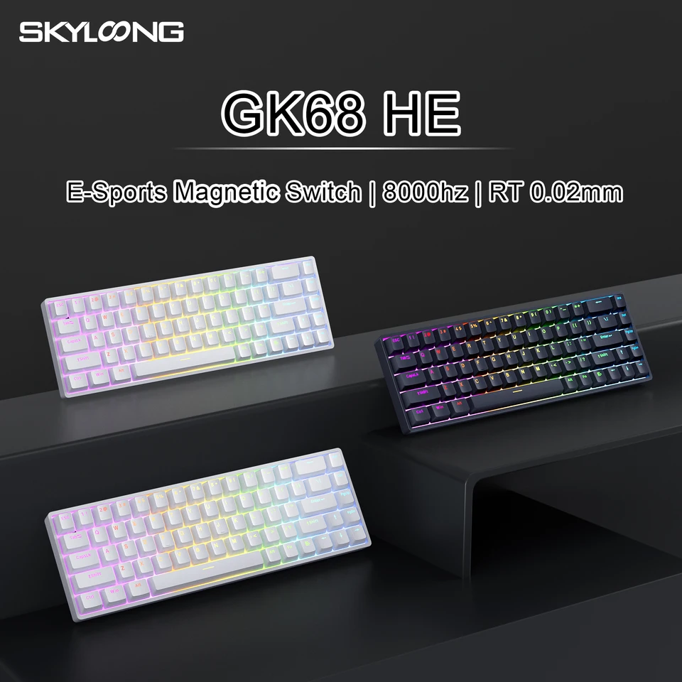 SKYLOONG グレー/ブラックキーボード 本体　Bluetooth　RGB S0e0de6fde44c4764b90b3575c4dfc