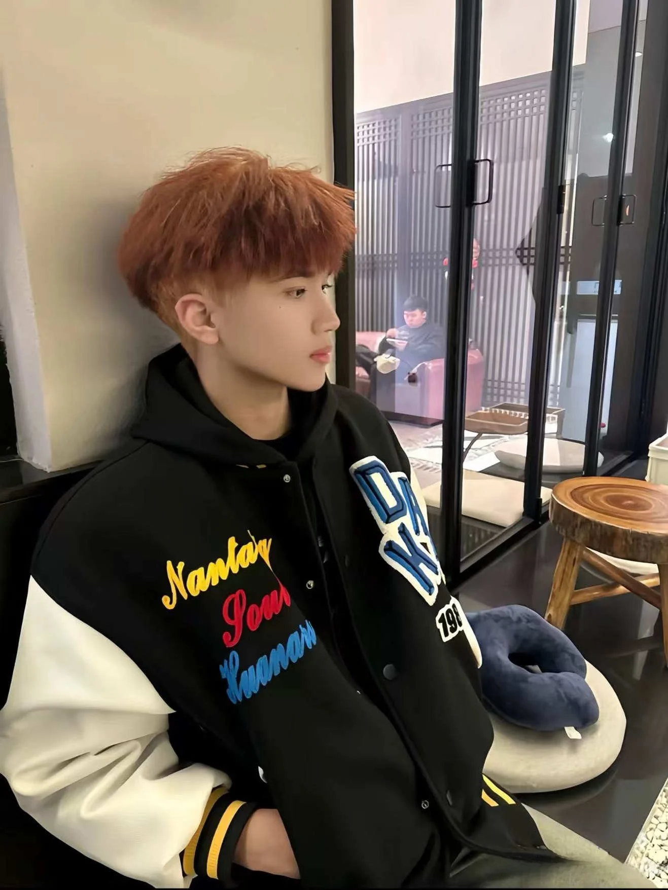 

American High Street Sle Men's Baseball Jaet Spring Autumn Casual Haome Stand Collar Pilot Jaet Loose Fit Zipper Decor