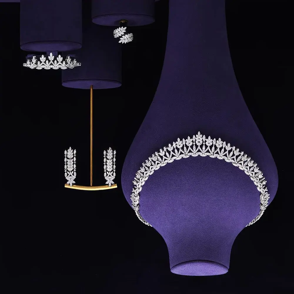 

Известный бренд, 4 шт., свадебные комплекты ювелирных украшений с цирконием для женщин, вечерние, Дубай, Нигерия, CZ, хрустальные свадебные комплекты ювелирных изделий