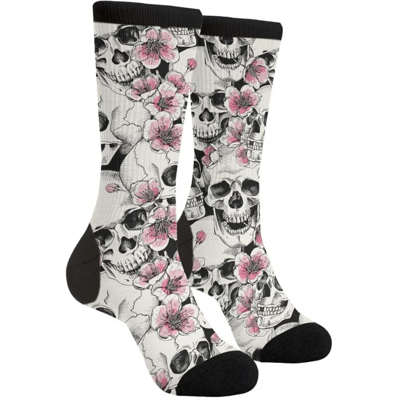 

Yaateeh Skull Funny Unisex Dress Socks Fancy Novelty Casual Crazy Crew Socks For Men Women