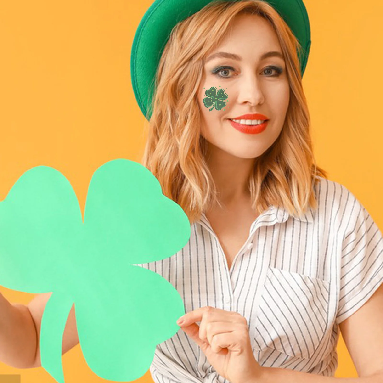 

144Pcs St Patrick's Day Cartoon Body Stickers Temporary Tattoos Waterproof Party Pastes Fashion for Face Neck Arm Leg