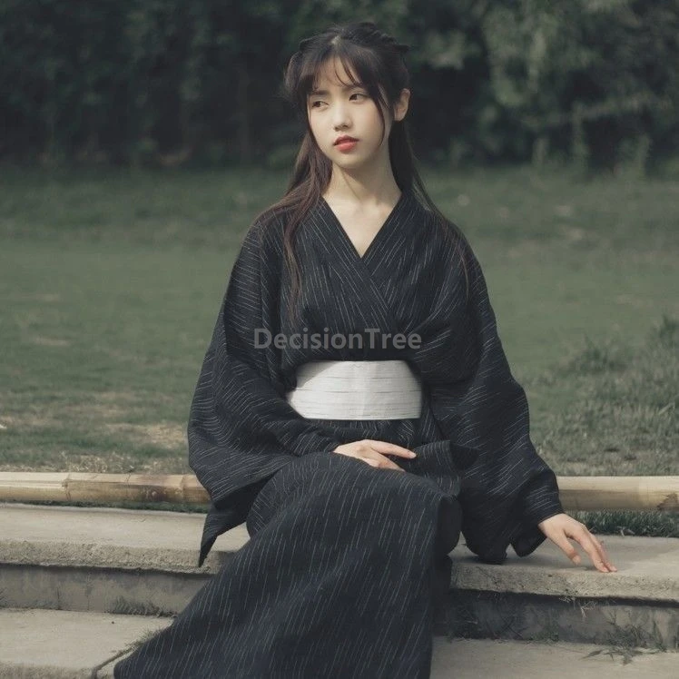 

2025 zen temperament simple plain kimono japanese samurai cosplay costume vintage literature art photography kimono clothes