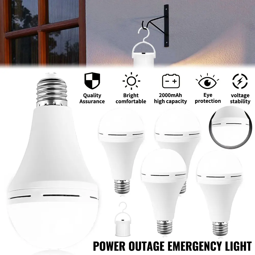 

12W LED Emergency Light Bulb Multi-purpose Power Outage Emergency Light Bulb Portable Handheld Rechargeable Light Bulb