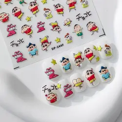 Cartoon Crayon Shin-chan Mini Embossed Sticker Cute Decoration Mobile Phone Case Water Cup Guitar Nail Art Sticker Wholesale