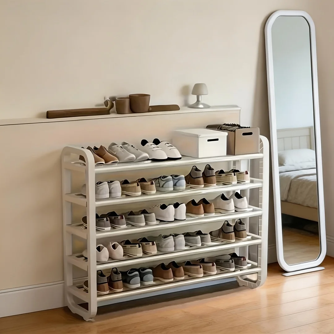 

Space-saving 5-tier Metal Shoe Rack, Durable, Slim Design, Multi-tier Wrought Iron Construction