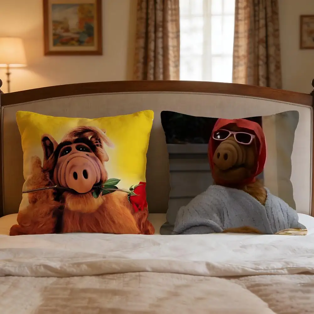 Cartoon ALF Cushion Cover 4Pcs Decorative Covers Soft Cushion Case for Sofa Couch Decor 40x40 45x45 Pillowcases
