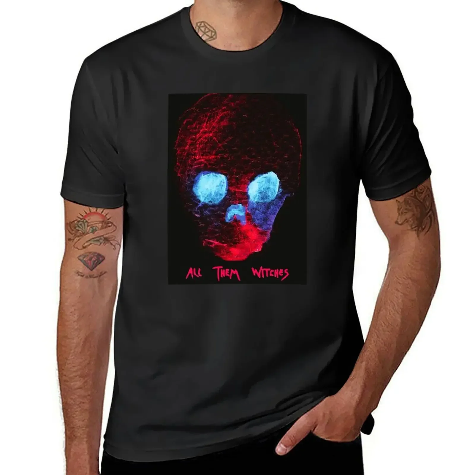 

All them witchesATW red skull. T-Shirt plus size tops funnys mens white t shirts