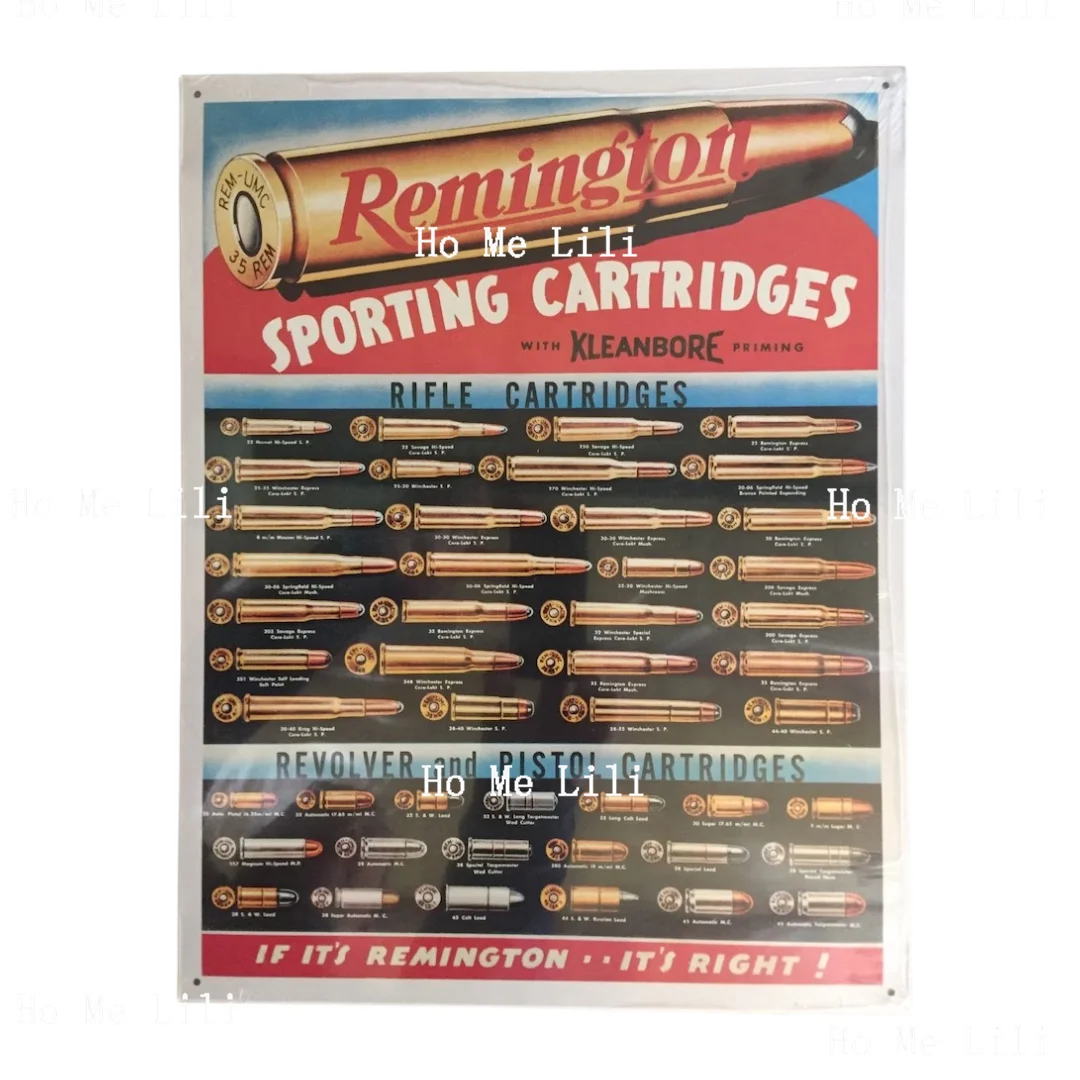 Remington Sporting Cartridges Vintage Metal Tin Sign Man Cave Garage Art