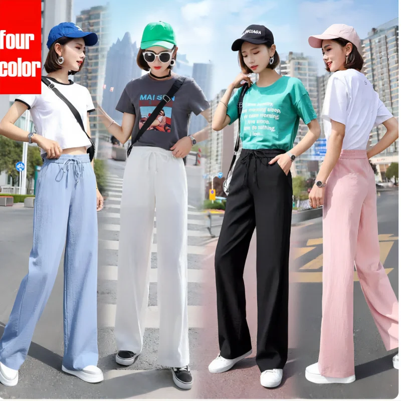 2024 New Casual Women\'s Wear Summer And Autumn In Europe America And Europe Large Loose Cotton Hemp Casual Pants