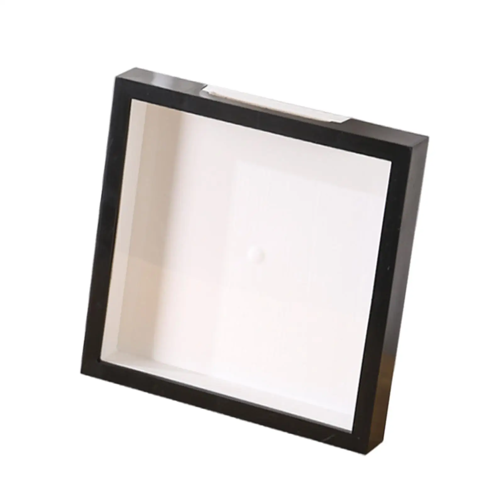 Square Shadow Box Frame with Slot Display Case Figures Photo Card Case for Awards Medals Postcards and DIY Gift Decor