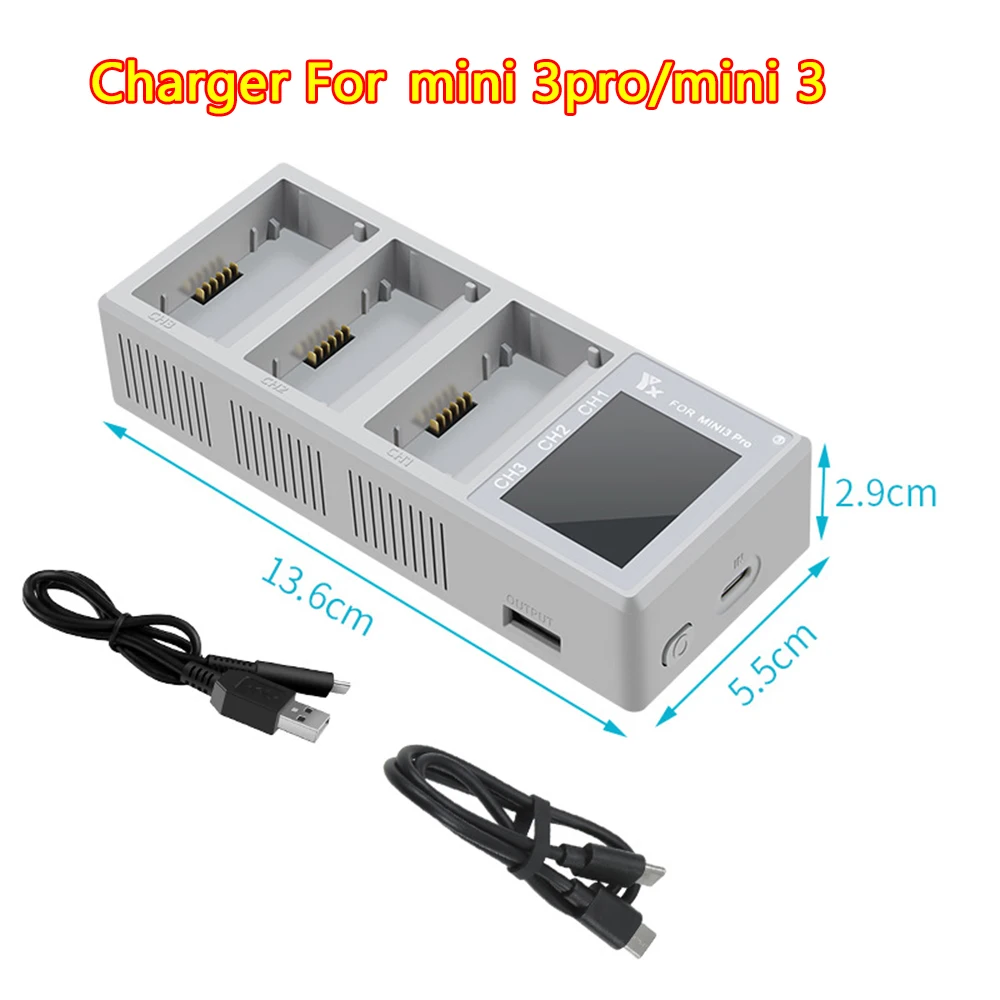 

【YX】 Charging Drone Accessory Digital Display Butler Charger mini 3pro/mini 3 USB