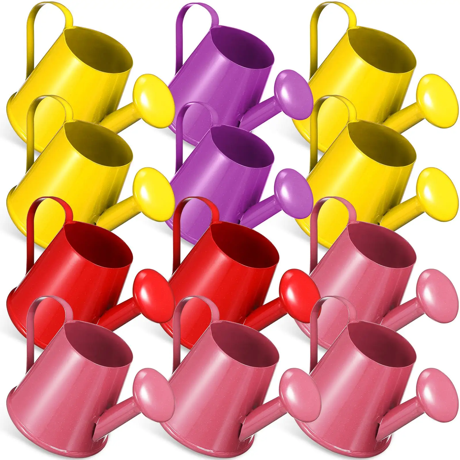 

12 Pcs Mini Watering Can Teaching Aids Kids Toy Bath Prop Metal Small Child Room Plant Garden House Accessories