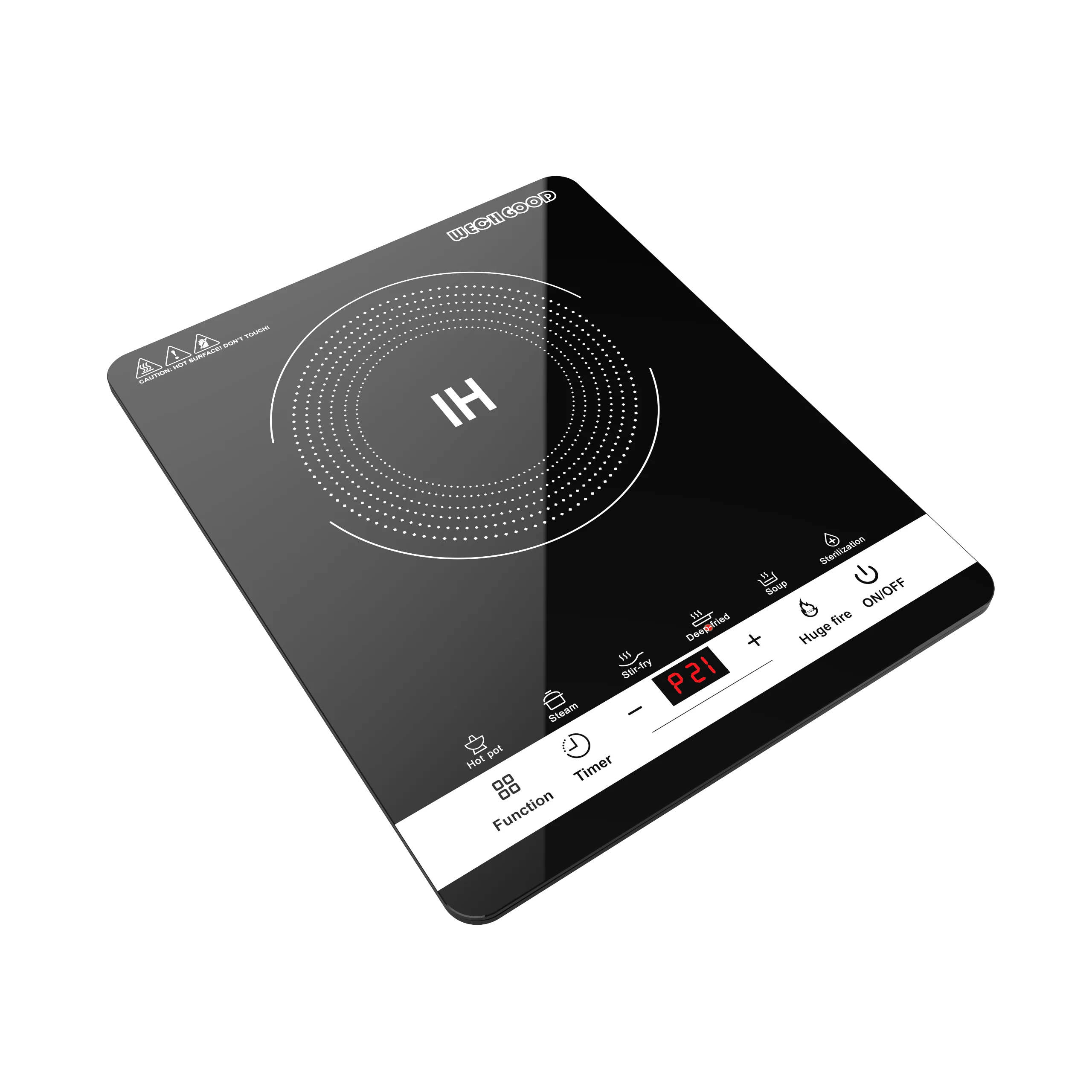 Portable 2100W CE High Power Induction Cooker Single Burner Hotpot Feature for Home Hotel Outdoor Use Electric Plastic Housing