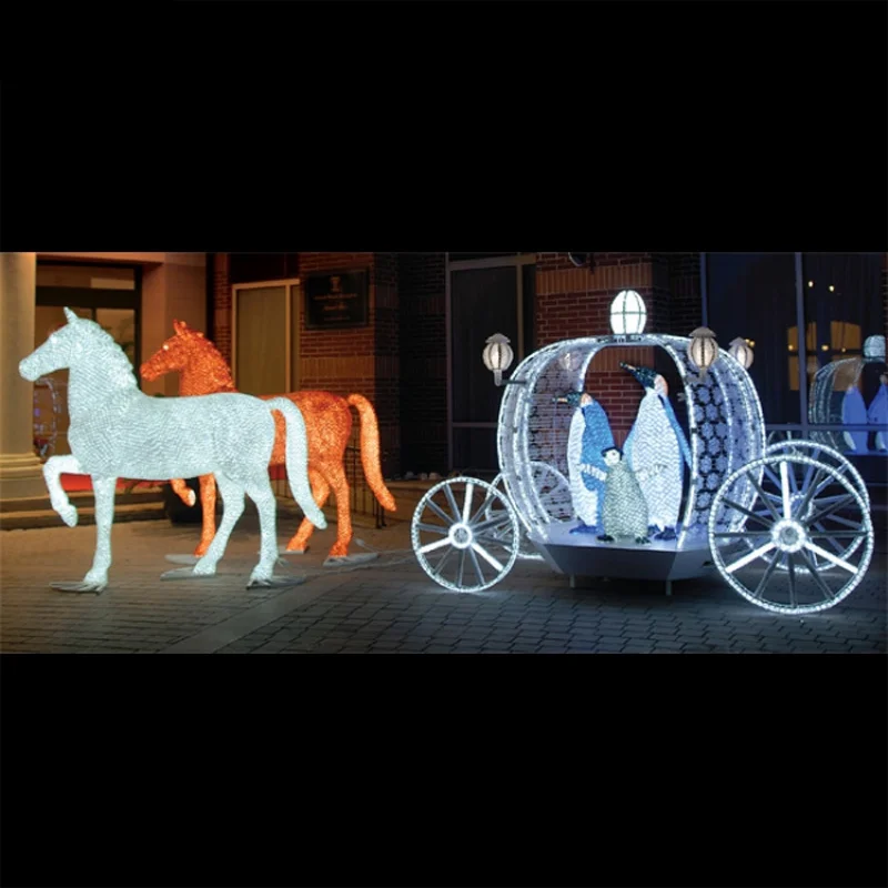 

custom.drive through park light displays LED pumpkin carriage cart motif light