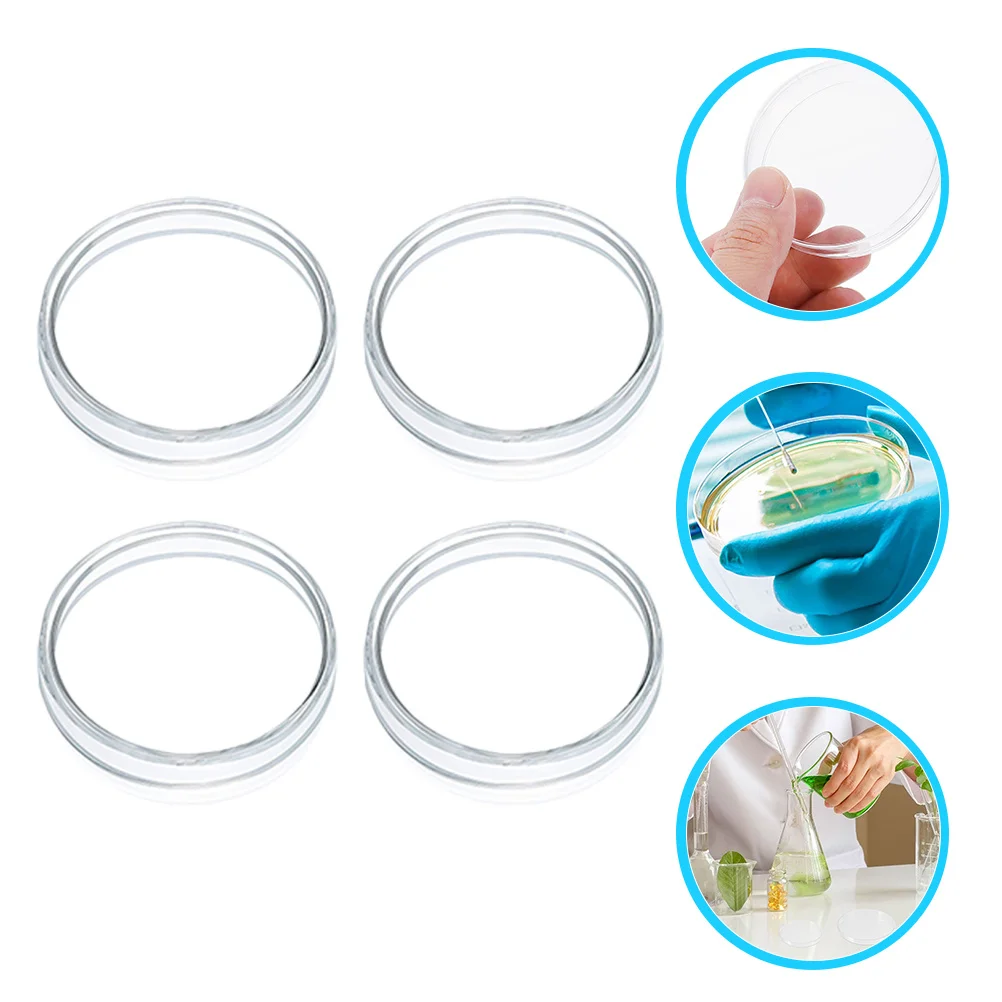 

4Pcs High Borosilicate Petri Dish Glass Lab Equipment for Biology Chemistry Research School Science Experiments Incubation