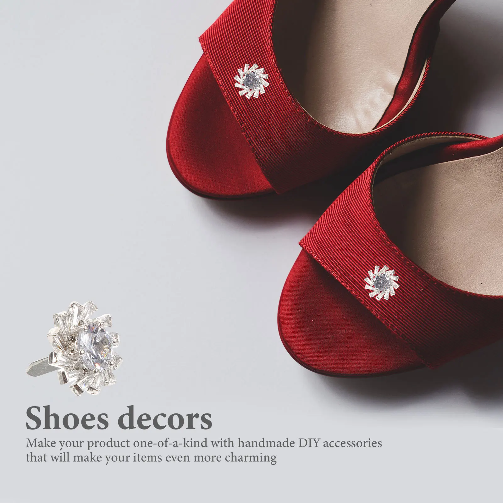 

2pcs Rhinestone Applique Patch For Shoes Decor High Heels Glitter Slipper Embellishment Diy Alloy Ornament Craft Supplies