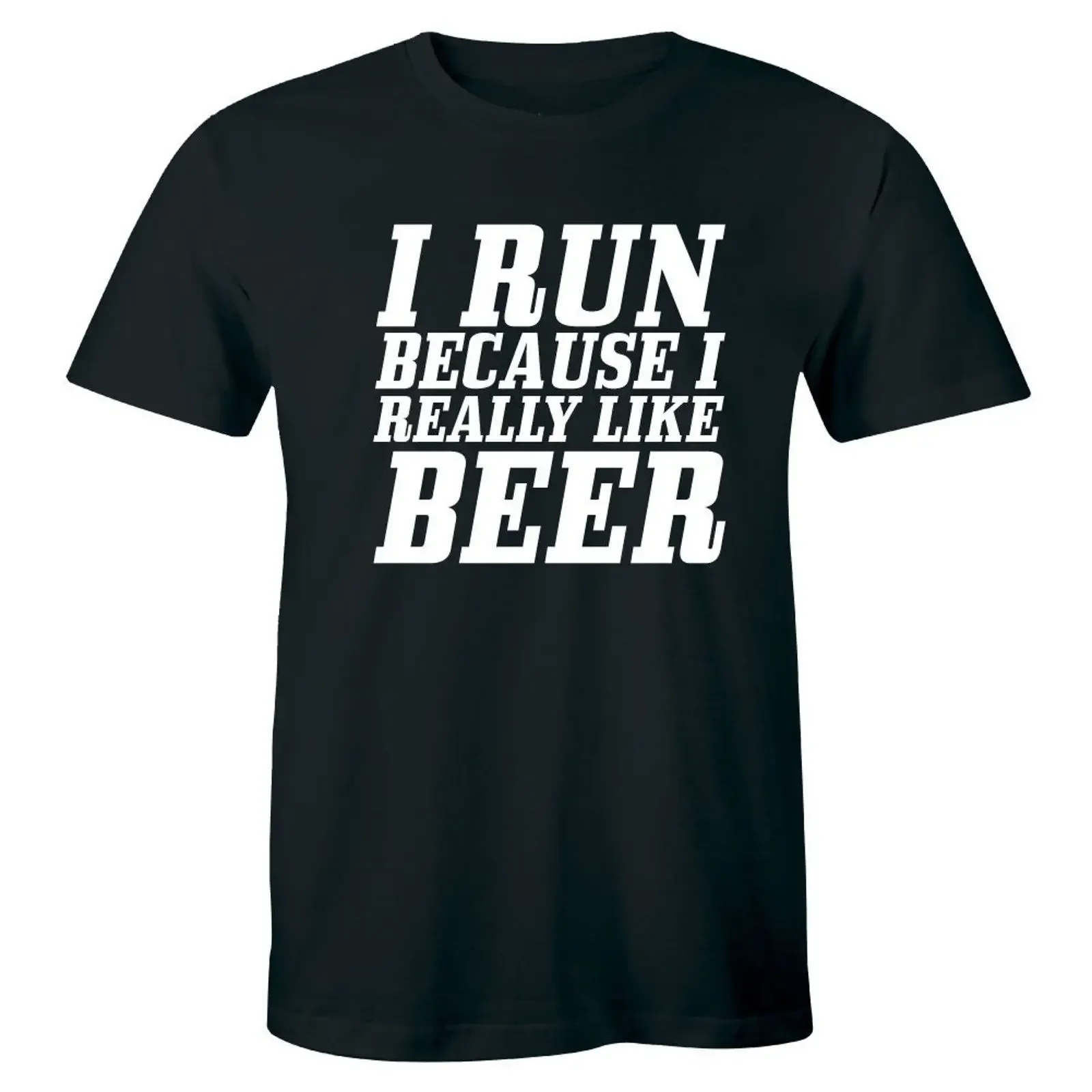 Mens I Run Because Really Like Beer Funny Workout Gym Alcohol Party Men's T Shirt vintage Washed Stylish designer clothes