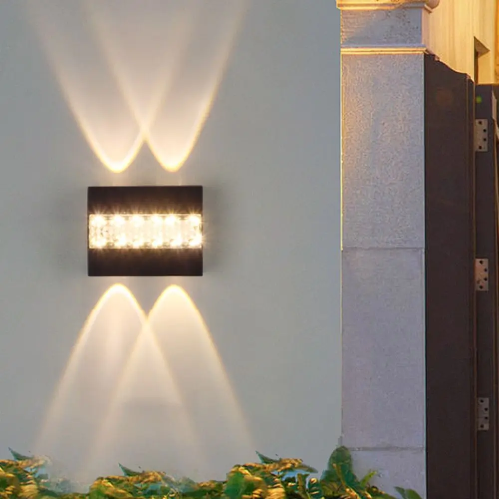 AC85-265V LED Wall Lamp 10W/8W/6W Up Down Illumination Outdoor Wall Lantern Warm/RGB Lights Energy Saving Wall Washer Light