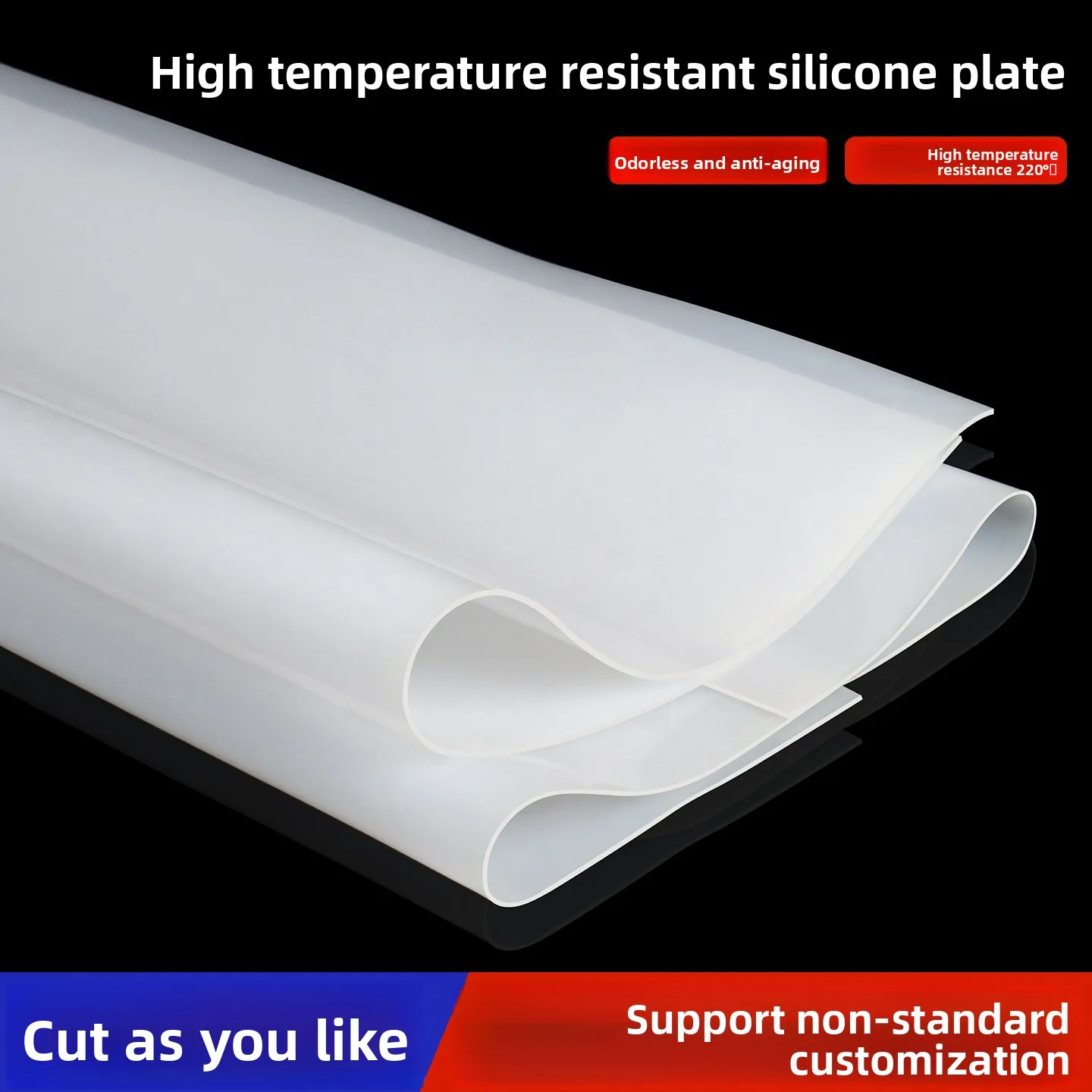 White High Temperature Resistant Silicone Pad Industrial Shock Absorbing Rubber Gasket 0.5 1 2 5mm Thick Soft Silicone Sheet